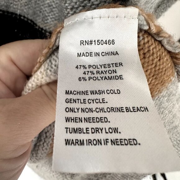 Market & Spruce Grey Open Front Color Block Oversized Cardigan Size L - Picture 3 of 9